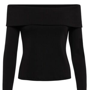 Veronica Beard Fawcett Black Off-Shoulder Top